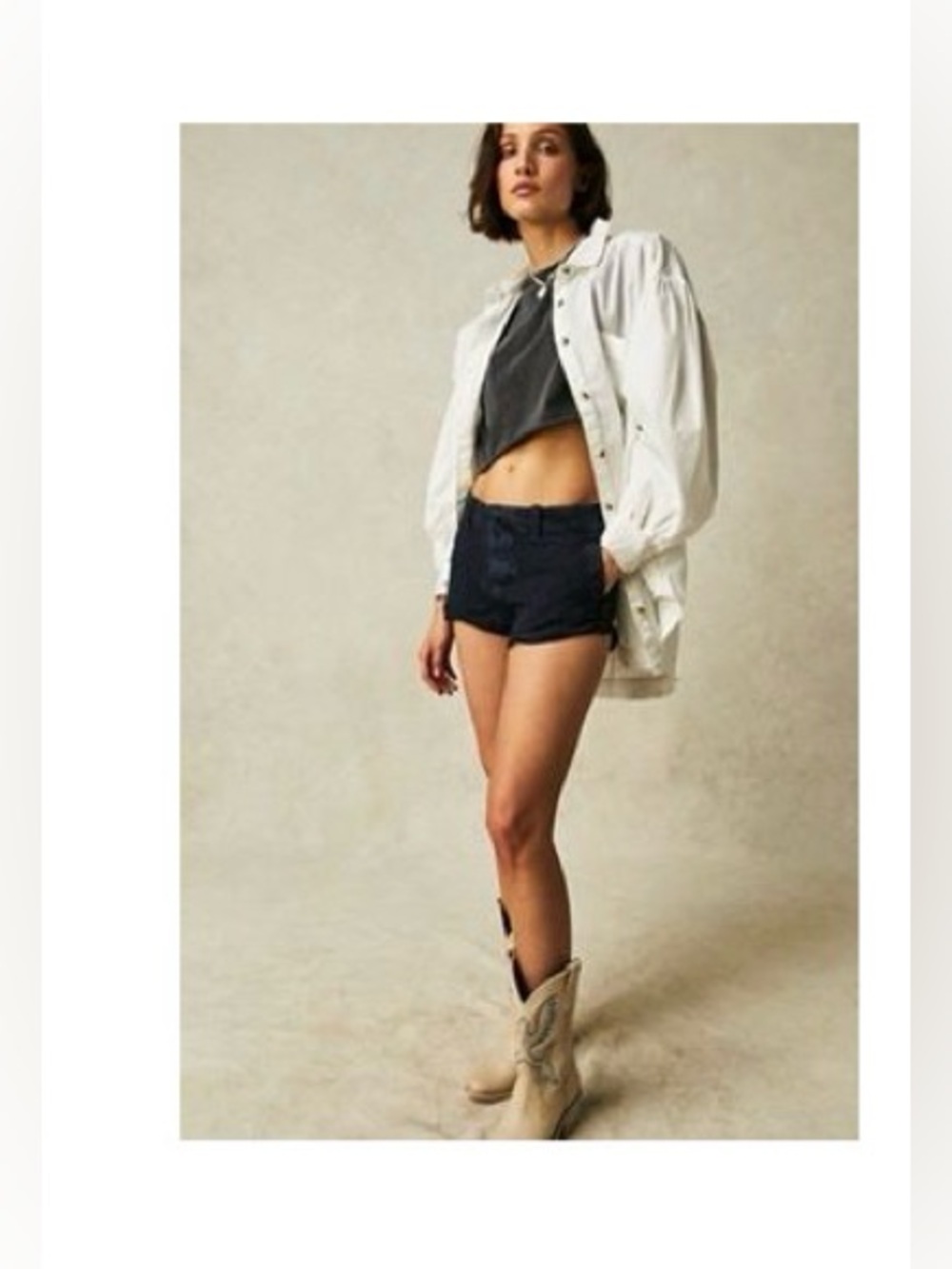 Free People Sz 12 Point Dume Slouchy Chino Shorts MSRP $88